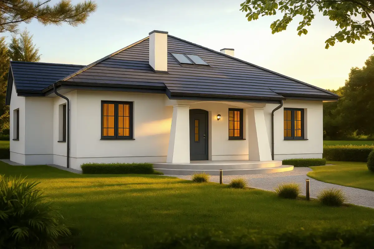 projekt domu Arabella 1D - z poddaszem o powierzchni do 190 metrów - widok od ogrodu