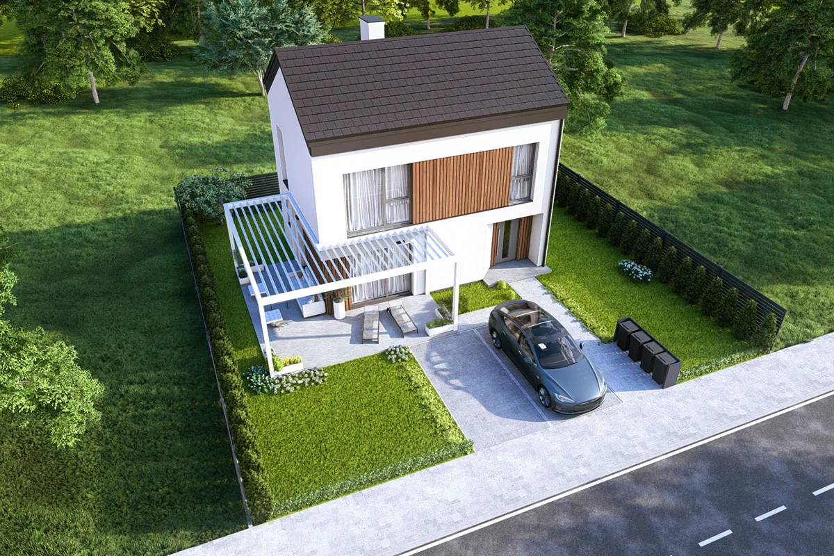 Projekt domu Dori - wizualizacja bryły
