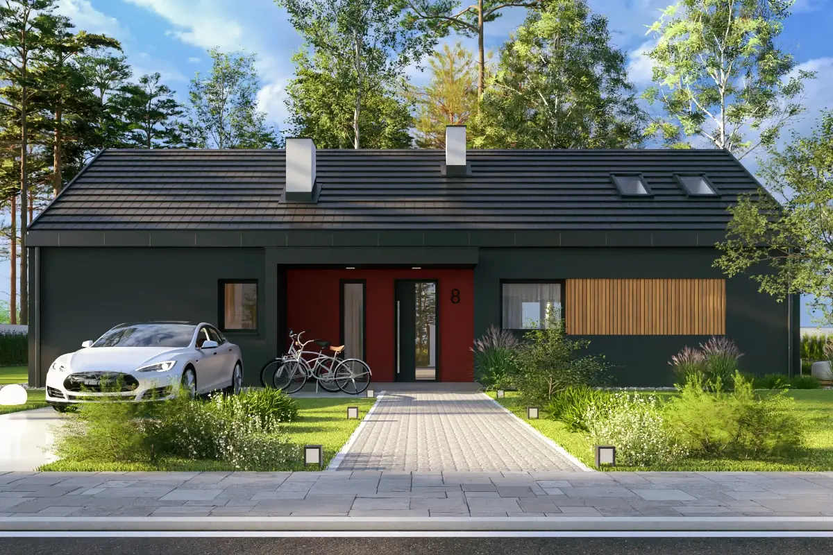 Projekt domu Nowoczesna Stodoła 1A - wizualizacja bryły