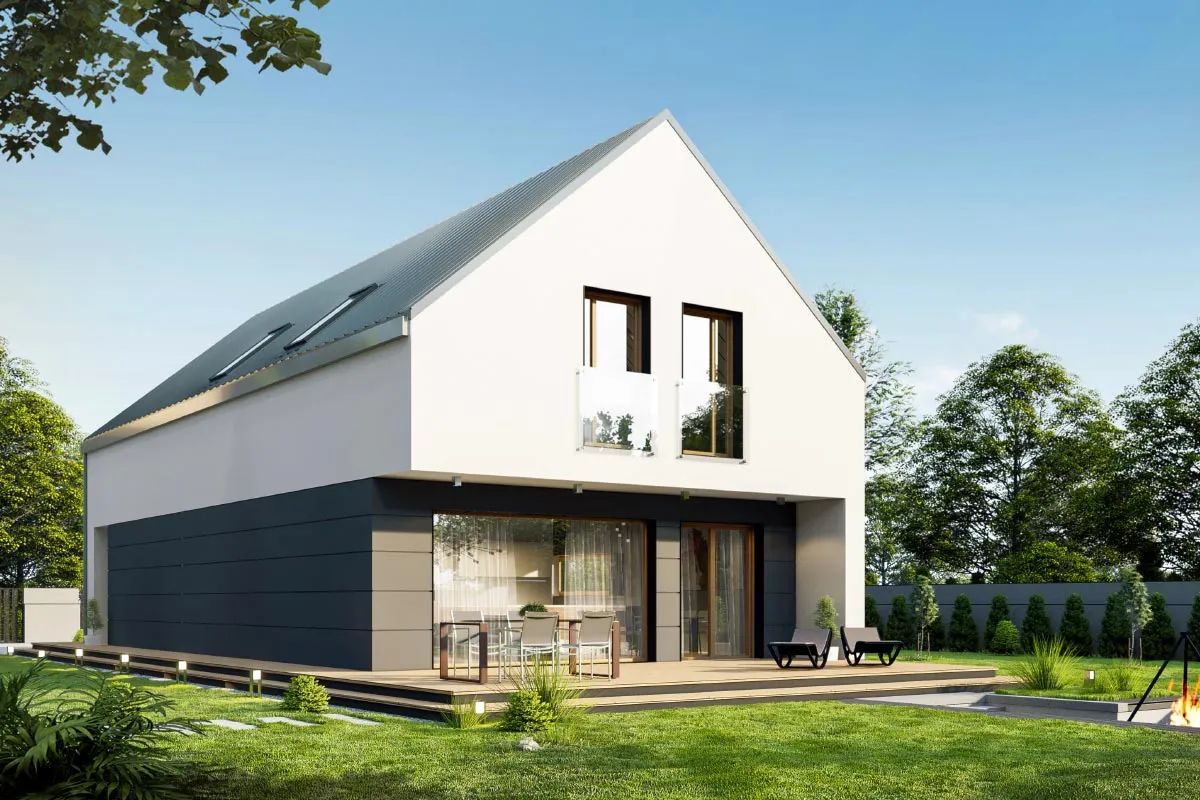 Projekt domu Slim - bok budynku